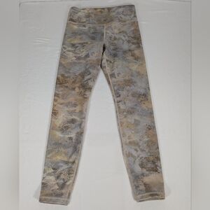 Athleta Elation Ultra High Rise Gilded Tight Gold Metallic Leggings Size Small